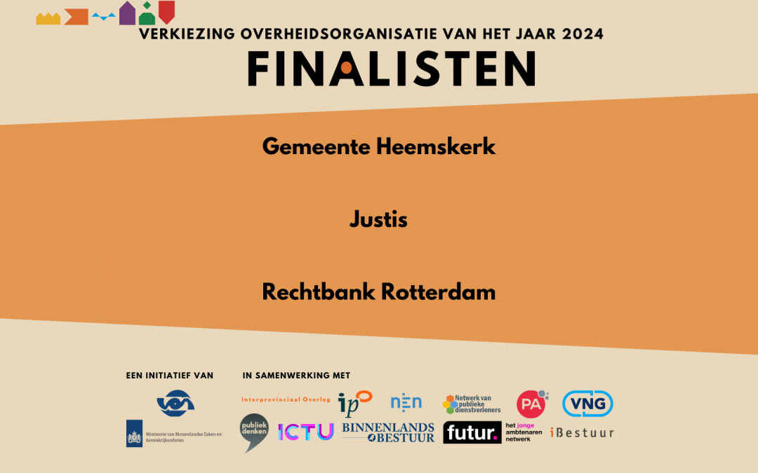 Verkiezing Overheidsorganisatie van het Jaar 2024 – Finalisten bekend!